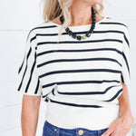 Elle Striped Sweater Elle Grey