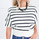 Elle Striped Sweater Elle Grey