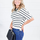 Elle Striped Sweater Elle Grey