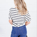 Elle Striped Sweater Elle Grey