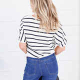 Elle Striped Sweater Elle Grey