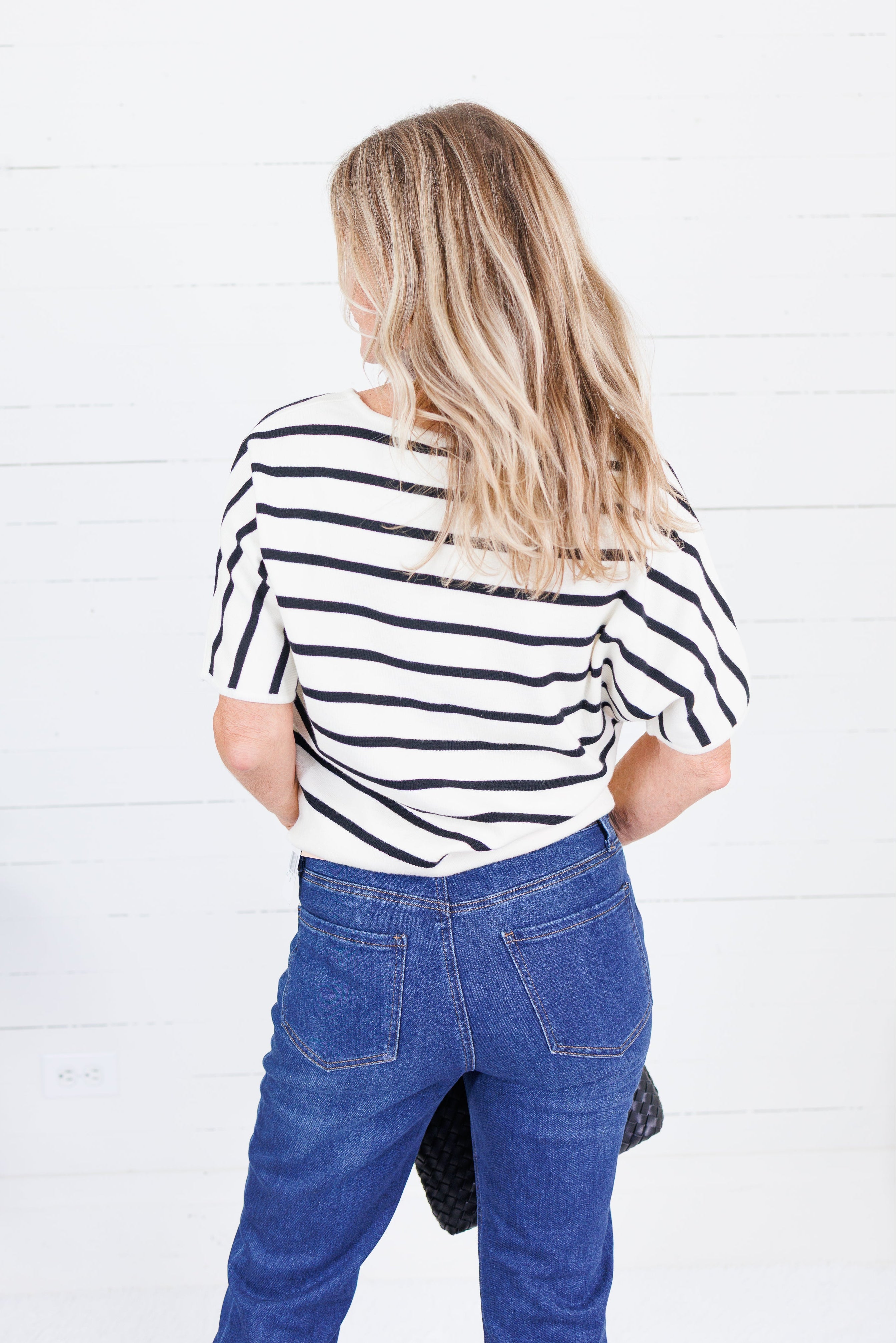 Elle Striped Sweater Elle Grey