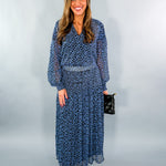 Ellie Blue Leopard Maxi Skirt Maude Vivante