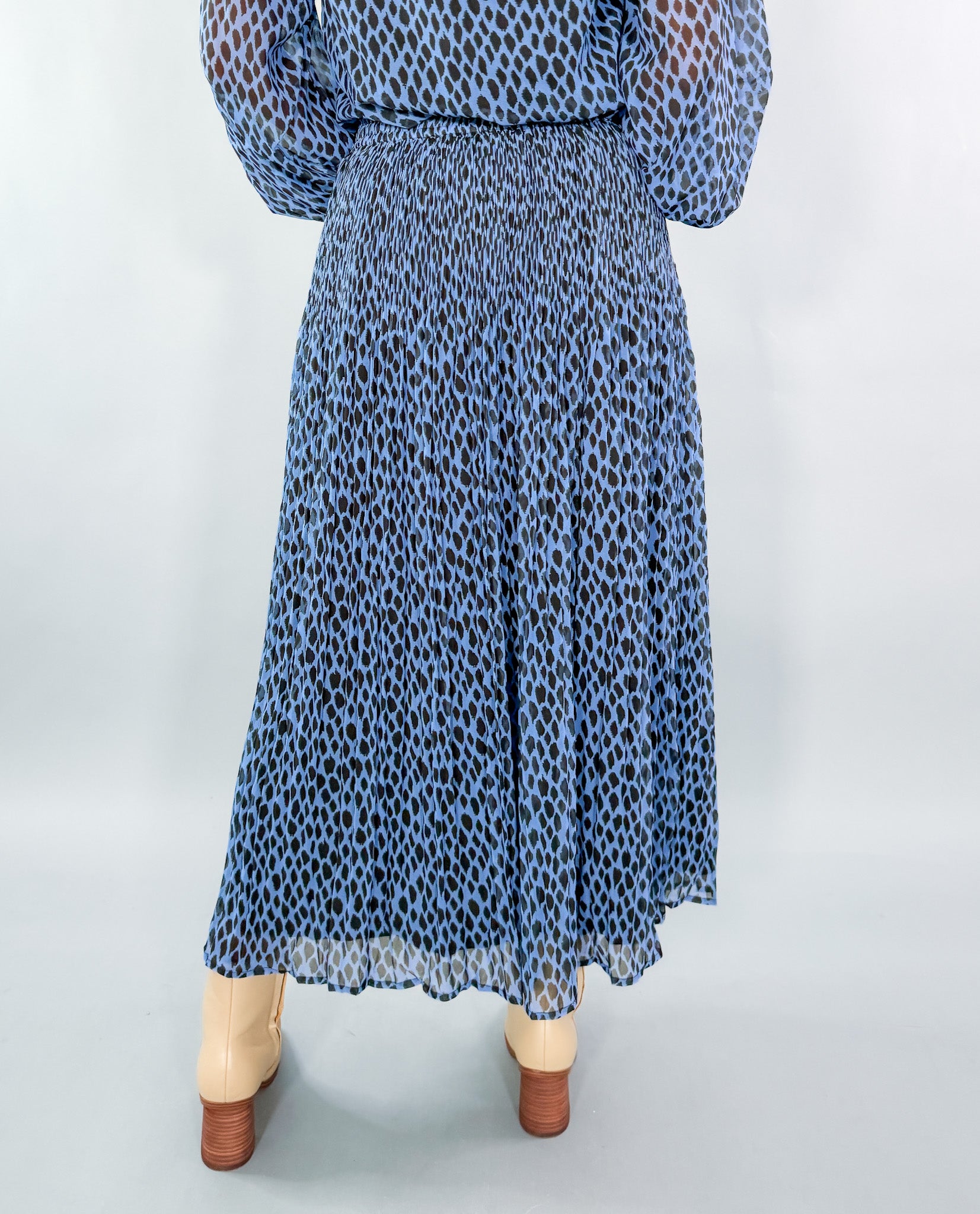 Ellie Blue Leopard Maxi Skirt Maude Vivante