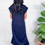 Ellie Navy Knit Maxi Dress Jodifl