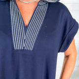 Ellie Navy Knit Maxi Dress Jodifl