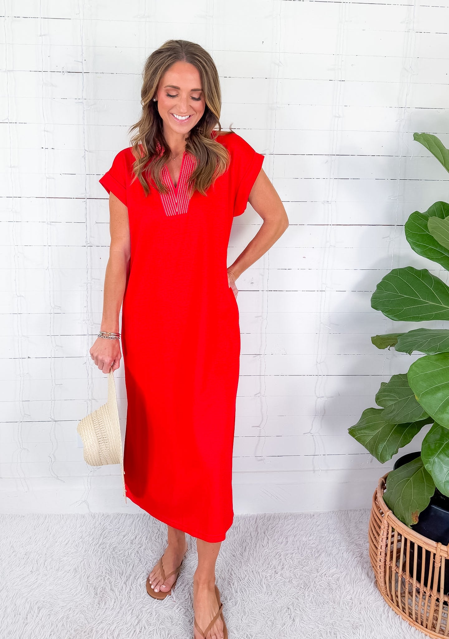 Ellie Tomato Red Knit Maxi Dress Jodifl