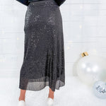 Ellison Black Sequin Maxi Skirt