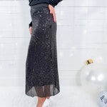 Ellison Black Sequin Maxi Skirt