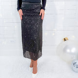 Ellison Black Sequin Maxi Skirt