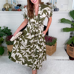 Emerald Canopy Shirt Maxi Dress Meet Me in Santorini
