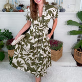 Emerald Canopy Shirt Maxi Dress Meet Me in Santorini
