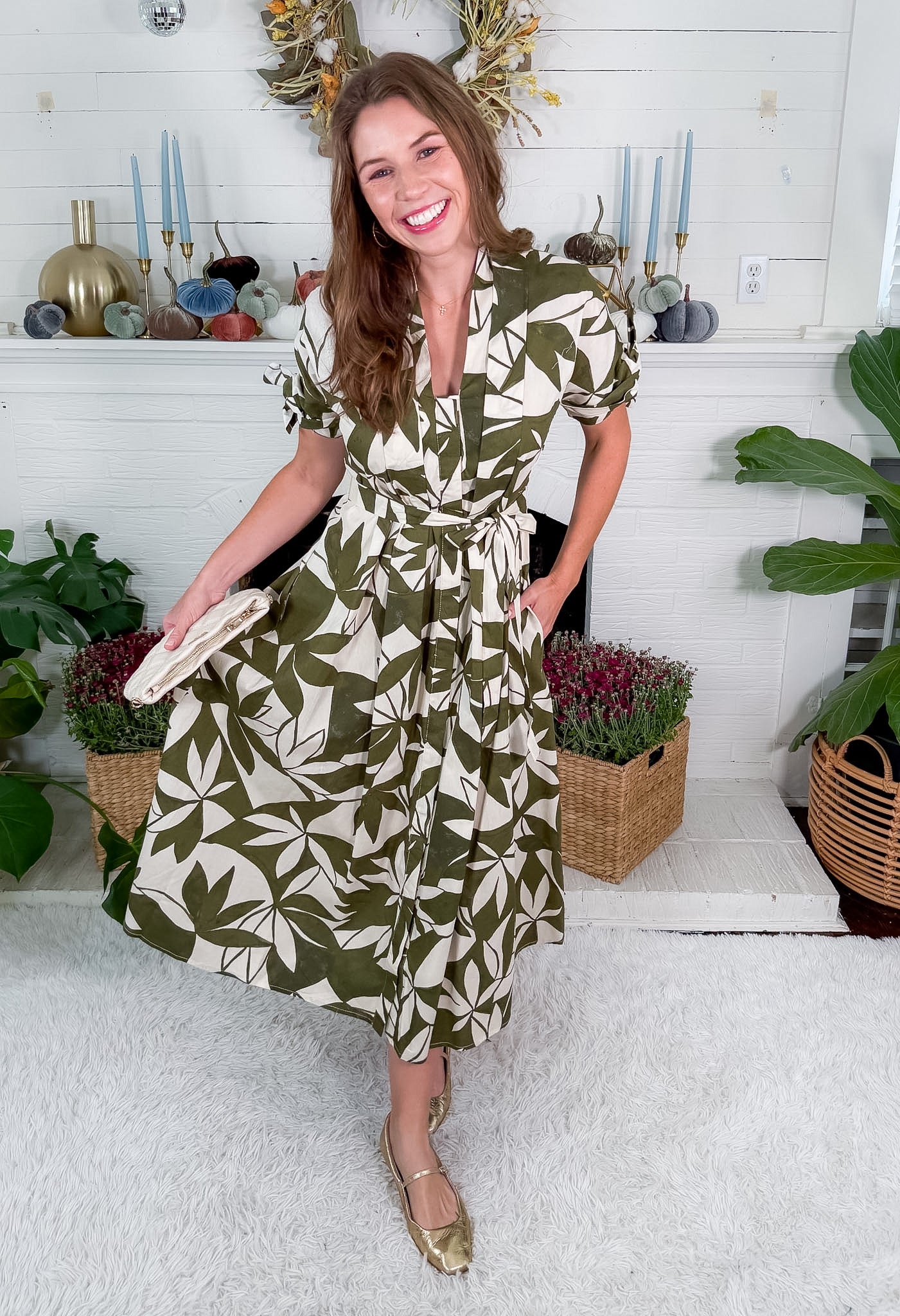 Emerald Canopy Shirt Maxi Dress Meet Me in Santorini