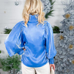 Emily McCarthy Charlotte Sapphire Metallic Top