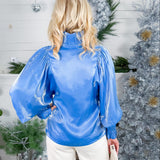 Emily McCarthy Charlotte Sapphire Metallic Top