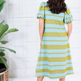 Emily McCarthy Hampton Fringe Stripe Maxi Dress