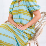 Emily McCarthy Hampton Fringe Stripe Maxi Dress
