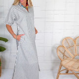 Emily McCarthy Poppy Black Stripe Maxi Dress