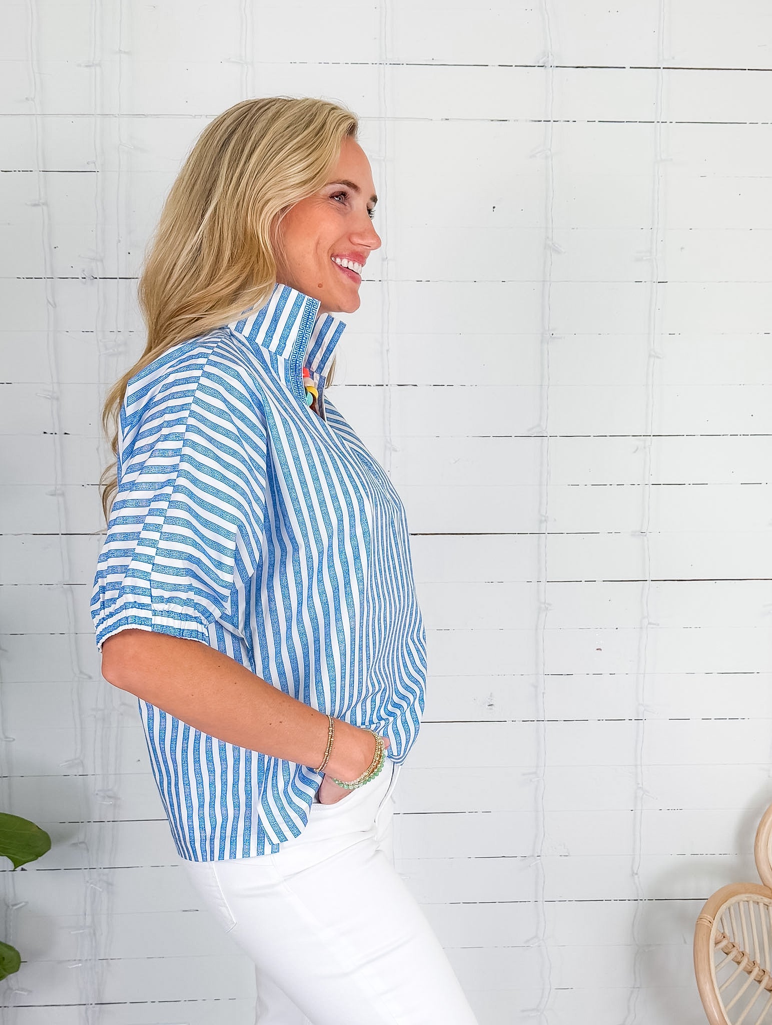 Emily McCarthy Poppy French Blue Stripes Top
