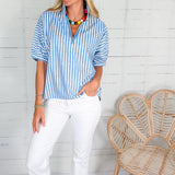 Emily McCarthy Poppy French Blue Stripes Top