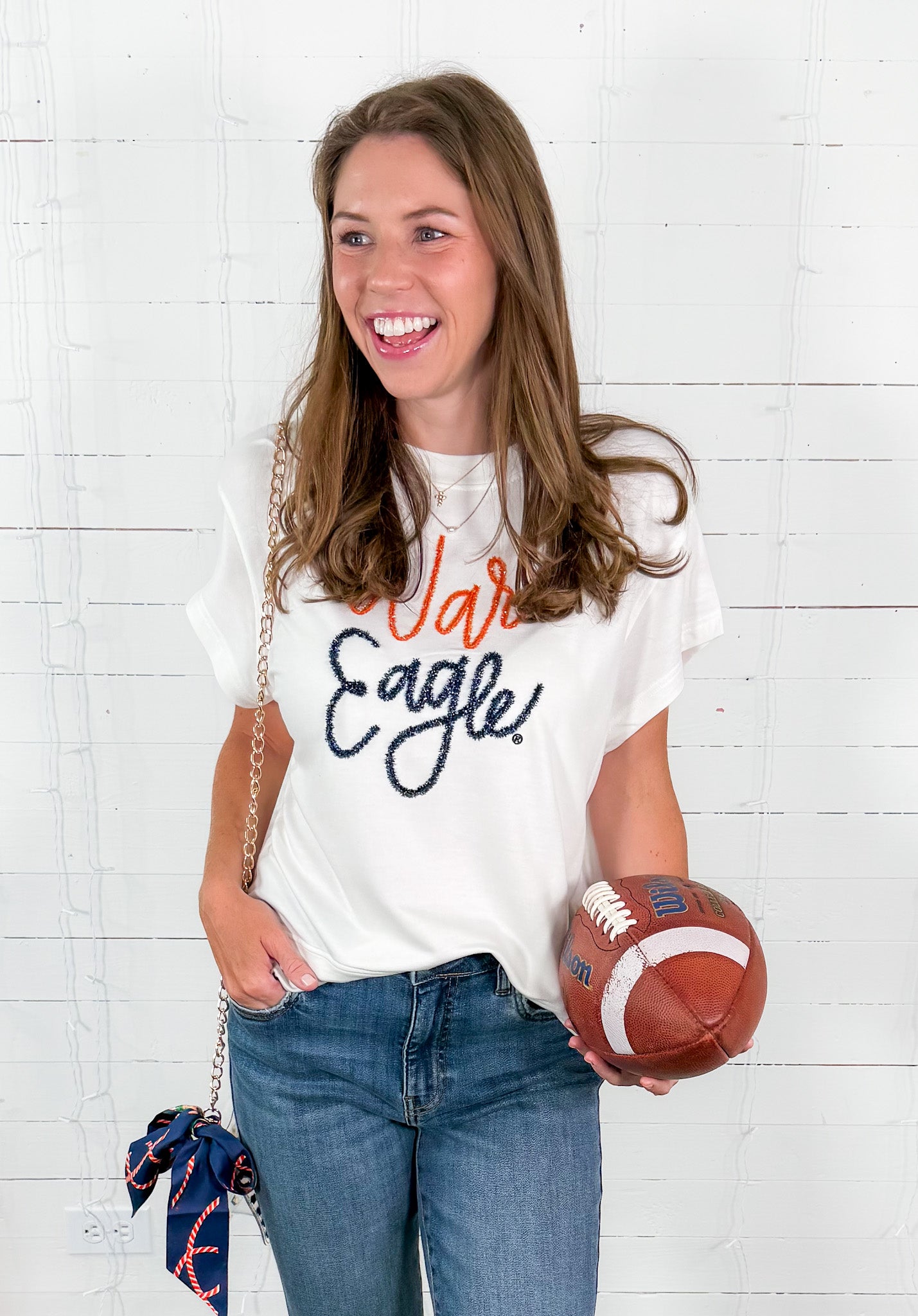 Emily War Eagle White Top Mary Square