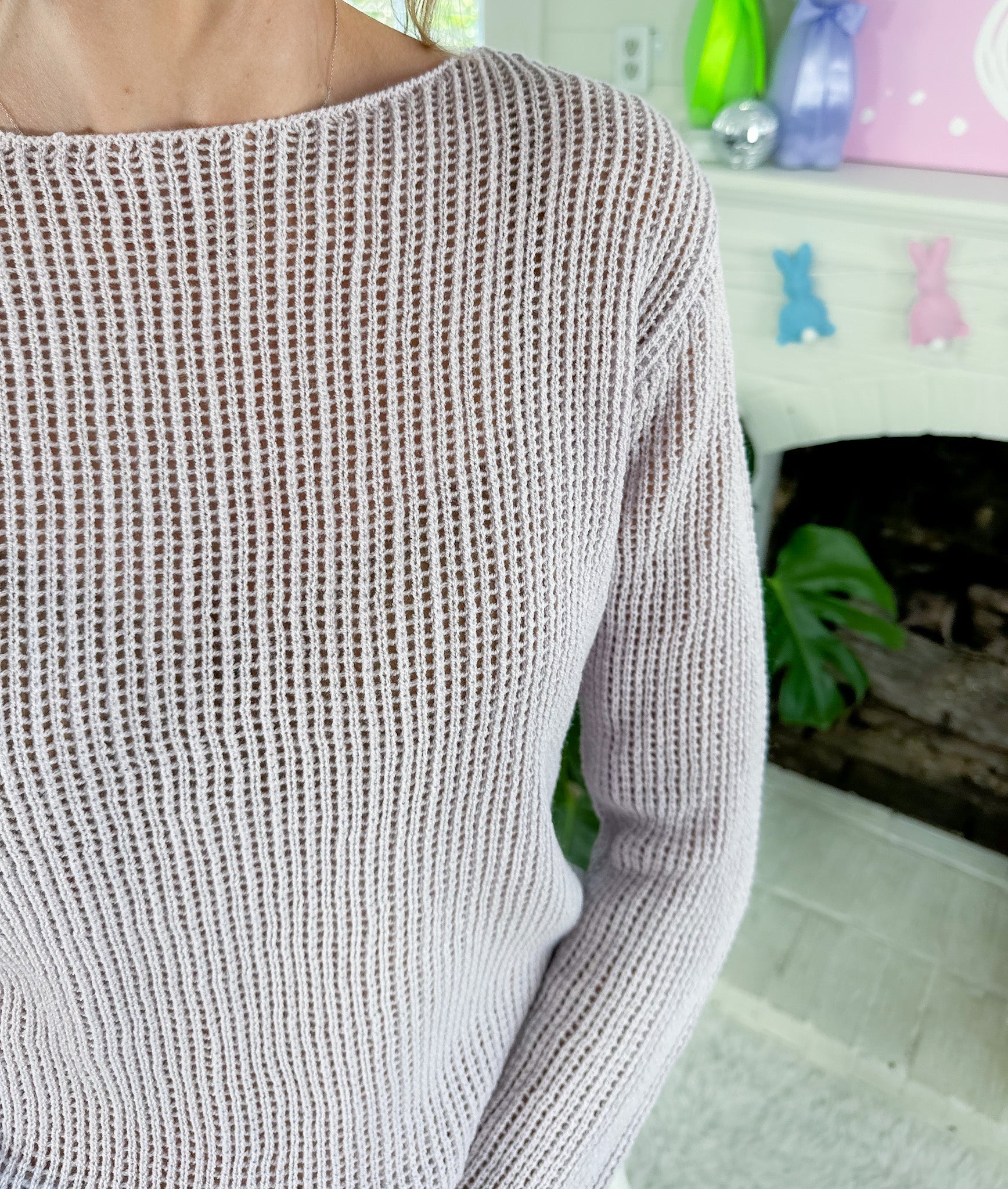 Emma Lavender Open Stitch Sweater Lucy Paris