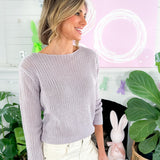 Emma Lavender Open Stitch Sweater Lucy Paris