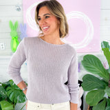 Emma Lavender Open Stitch Sweater Lucy Paris