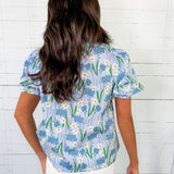 Emmie Blue Bouquet Top Entro