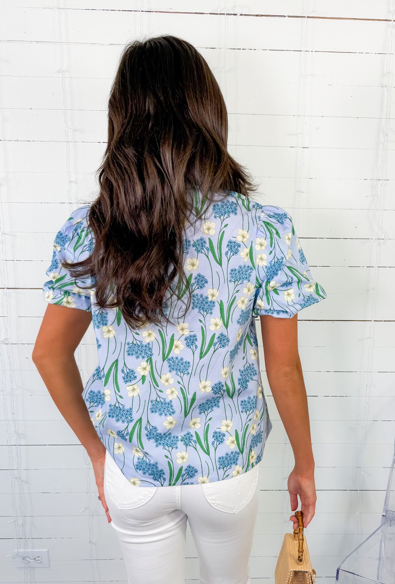 Emmie Blue Bouquet Top Entro