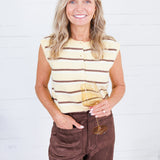 Emory Yellow + Cocoa Sweater Vest All Row