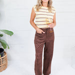 Emory Yellow + Cocoa Sweater Vest All Row