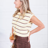 Emory Yellow + Cocoa Sweater Vest All Row