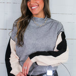 England Grey Colorblock Sweater THML