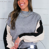 England Grey Colorblock Sweater THML