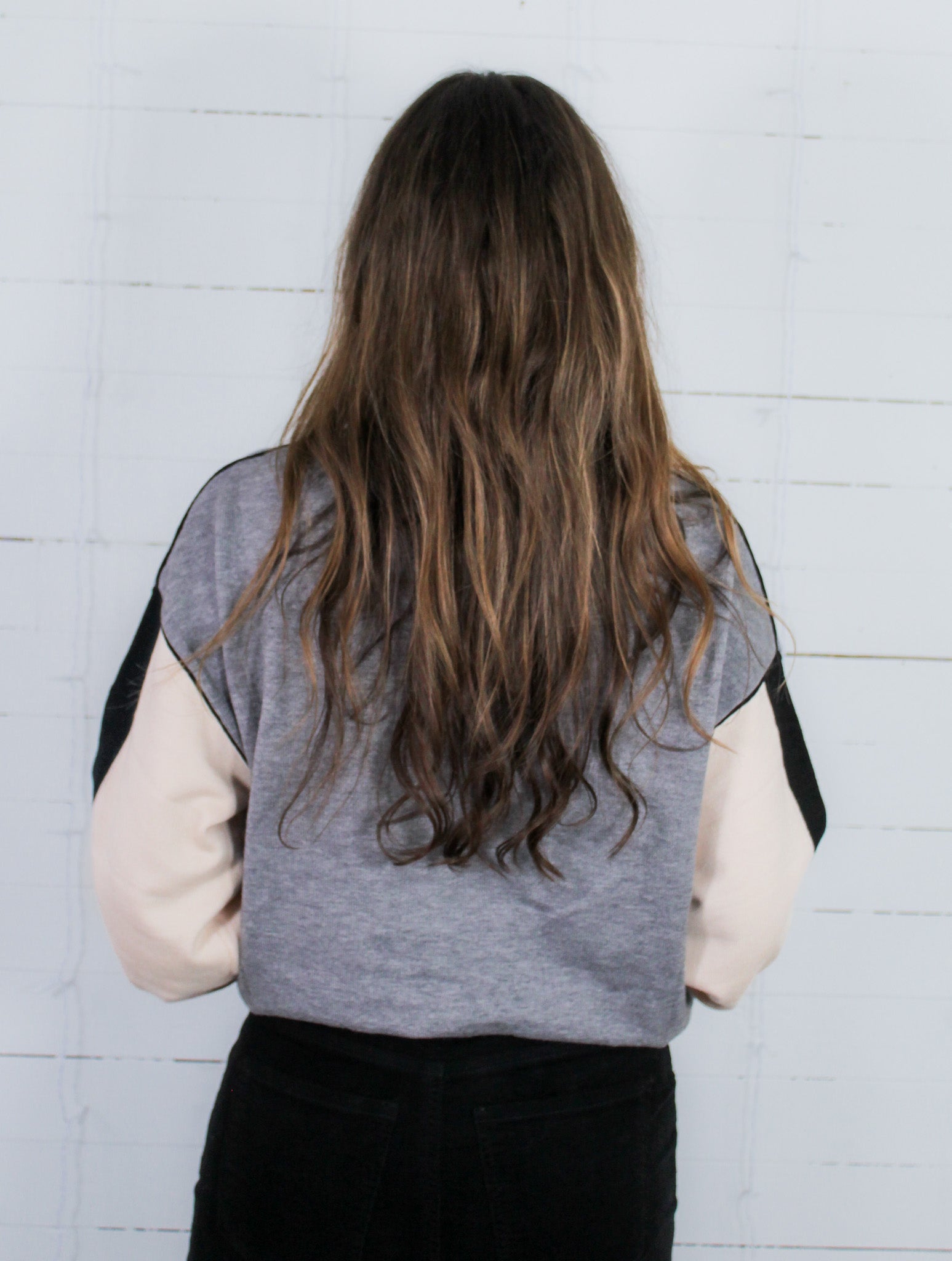 England Grey Colorblock Sweater THML