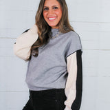 England Grey Colorblock Sweater THML