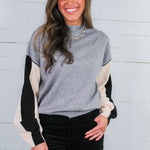 England Grey Colorblock Sweater THML