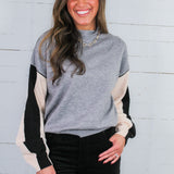 England Grey Colorblock Sweater THML