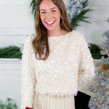 Erna Cream Fuzzy Sweater Lucy Paris