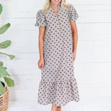 Estella Espresso Dot Maxi Dress Entro