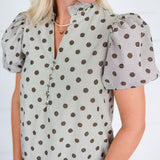 Estella Espresso Dot Maxi Dress Entro