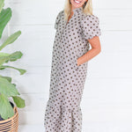 Estella Espresso Dot Maxi Dress Entro