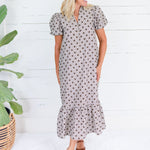 Estella Espresso Dot Maxi Dress Entro