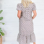 Estella Espresso Dot Maxi Dress Entro