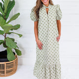 Estella Olive Dot Maxi Dress Entro