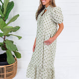 Estella Olive Dot Maxi Dress Entro