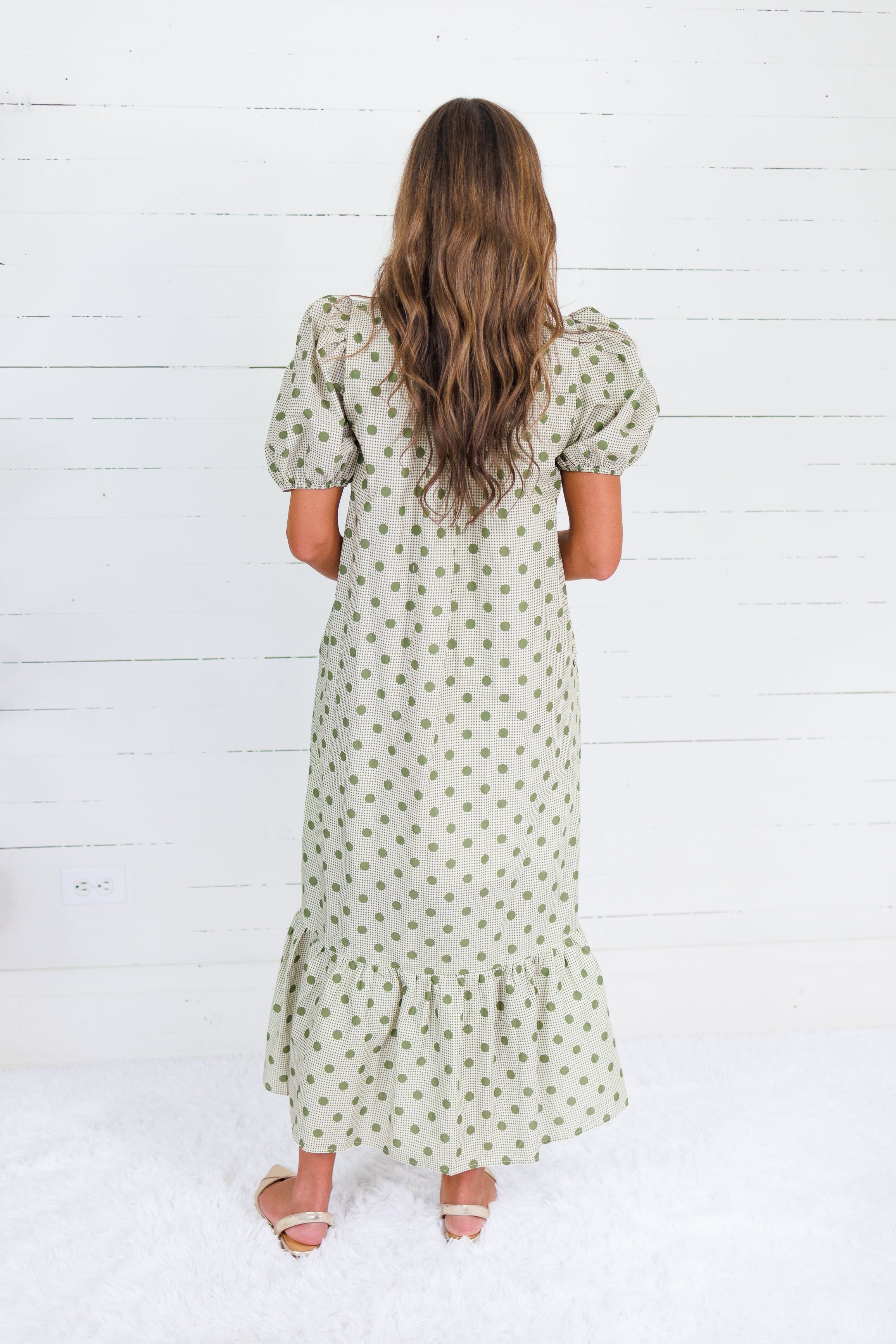 Estella Olive Dot Maxi Dress Entro