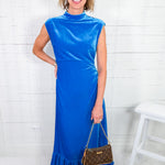 Estelle Sapphire Velvet Maxi Dress Alden Adair