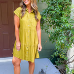 Estrella Chartreuse Green Mini Dress KUT